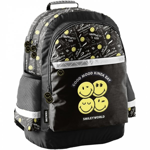 ZESTAW 5w1 SMILEY PLECAK SZKOLNY DZIECIĘCY TORNISTER BUŹKI EMOTKI EMITIKONY