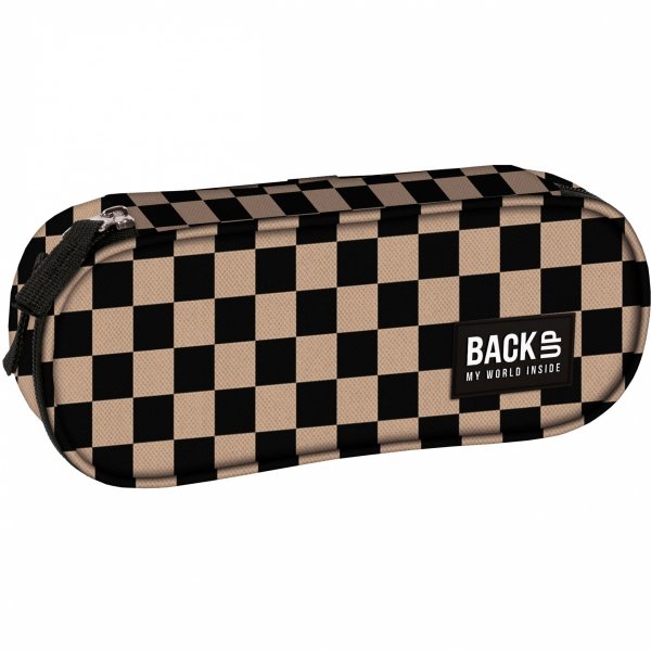 MŁODZIEŻOWY SZKOLNY PLECAK BACKUP KOMPLET 5 elem. SZACHOWNICA BEŻOWA KRATA