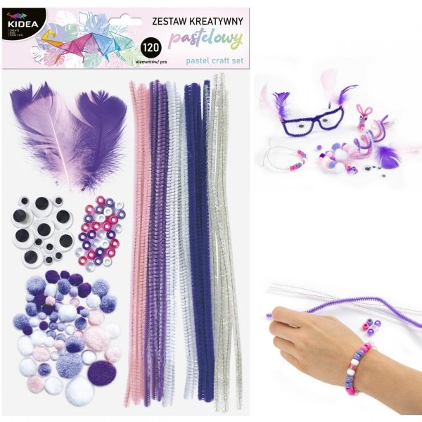 Plastyczny Zestaw Kreatywny Pastelowy 120 Elem. Kidea [PZK120KA]