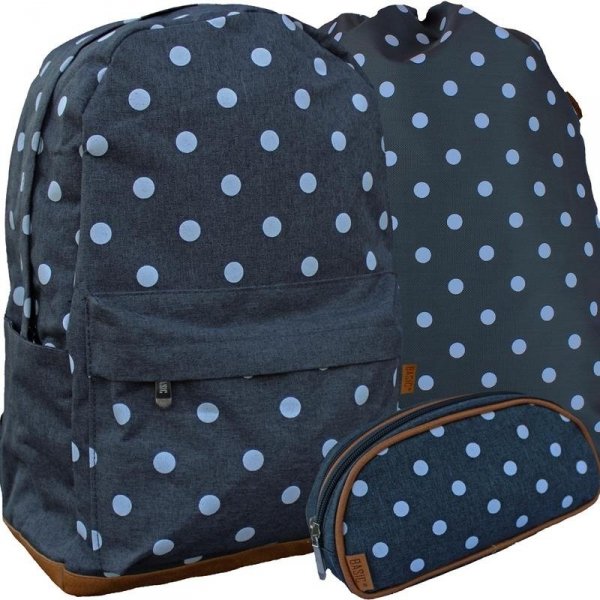 Plecak w Kropki dla Dziewczyny Młodzieżowy Komplet Beniamin [607801]