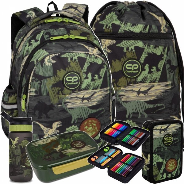 CP PLECAK COOLPACK TYRANOZAUR ZESTAW 5el DINOZAURY DLA CHŁOPAKA PATIO
