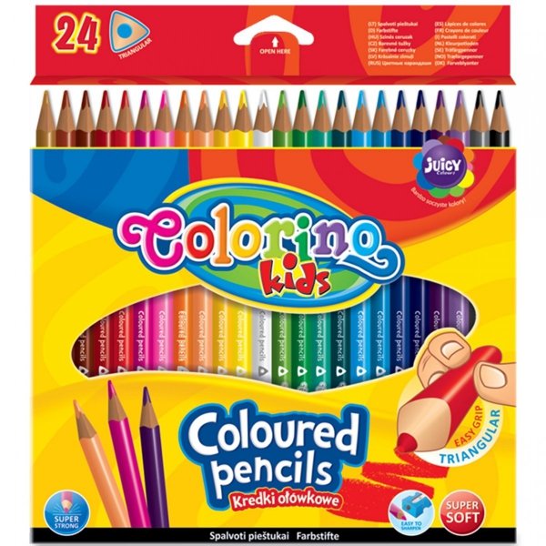 Kredki Trójkątne Colorino 24 Kolory Ołówkowe [51828PTR]