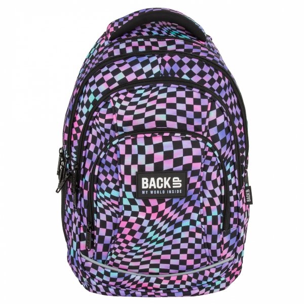 PLECAK BACKUP SZKOLNY MŁODZIEŻOWY DZIEWCZĘCY SZACHOWNICA CRAZY ZESTAW 5ele