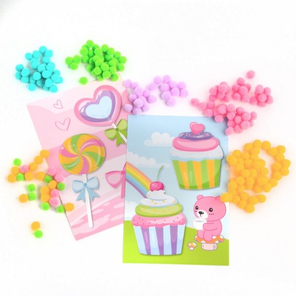 POMPONIASTE WYKLEJANKI Sweet Kidea ZESTAW KREATYWNY