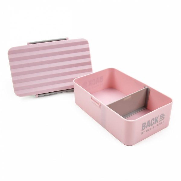 ŚNIADANIÓWKA FREE BPA RÓŻOWA SZARA BACKUP DLA DZIEWCZYNEK 2 PRZEGRODY