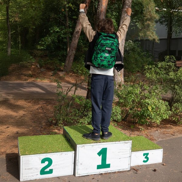 MINECRAFT PLECAK SZKOLNY MŁODZIEŻOWY BACKUP DERFORM PIKSELE GRA KOMPLET 5w1