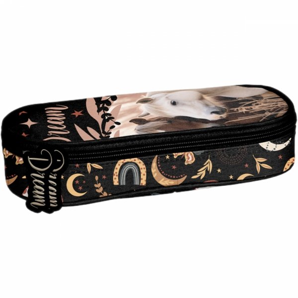 KOŃ PIÓRNIK DLA DZIEWCZYNY Z KONIEM SZKOLNY OTWIERANY Z KLAPKĄ HORSE PASO