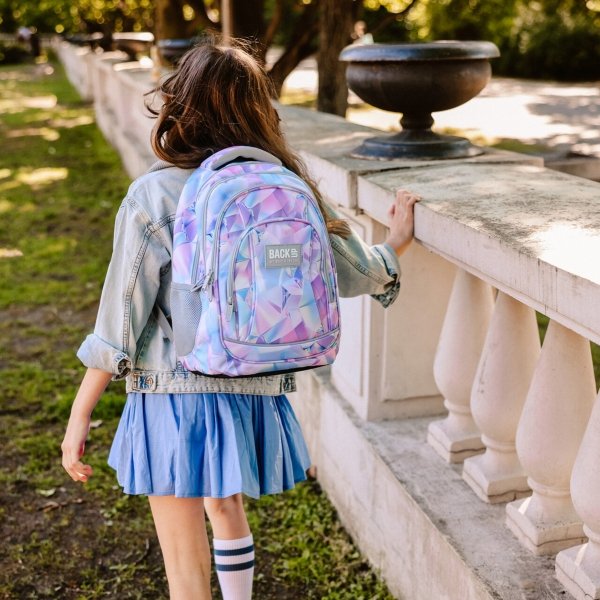 PLECAK BACKUP REFLEKSY SZKOLNY MŁODZIEŻOWY PASTELOWY KOMPLET 5 ele.