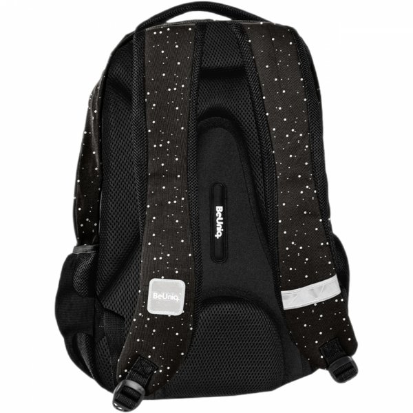 CZARNY PLECAK W KROPKI SZKOLNY BeUniq MŁODZIEŻOWY DLA DZIEWCZYNY