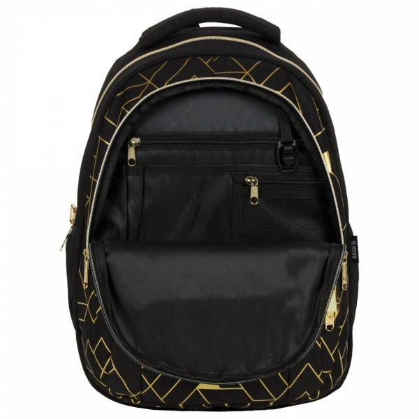 MŁODZIEŻOWY PLECAK BACKUP GEOMETRIC GOLD DZIEWCZĘCY SZKOLNY KOMPLET 2w1