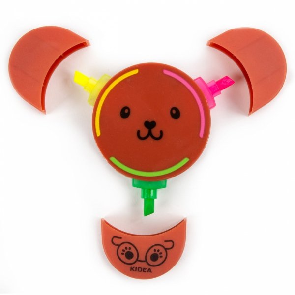 KIDEA ZAKREŚLACZE Z FIGURKĄ 3w1 NEONOWE FLAMASTRY