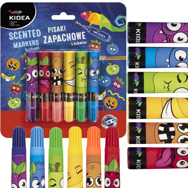 Zapachowe Flamastry Pisaki Owocowe 6 Kolorów Kidea [PZ6KA]