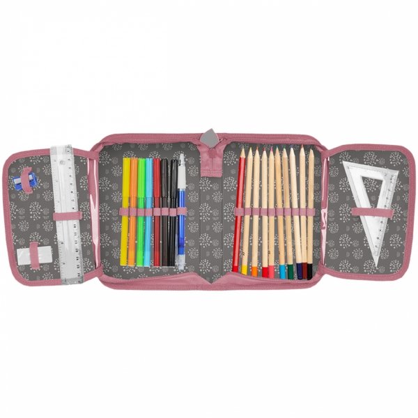 PASO TORNISTER SZKOLNY KOTY DZIEWCZĘCY Z KOTKIEM KOMPLET 5w1 KOTKI