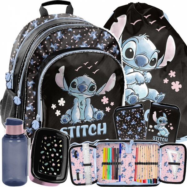 PLECAK STITCH SZKOLNY DO KLAS 1 KOMPLET 5 el LILO i STICH DLA DZIEWCZYNEK