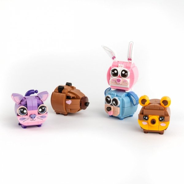 SNAPETS KLOCKI KONSTRUKCYJNE FIOLETOWY KOT DLA DZIECKA KIDEA DERFORM