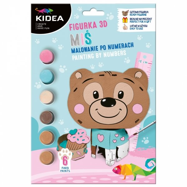 Figurka 3D Malowanie po Numerach Miś Kidea zestaw [F3DMNMKA]