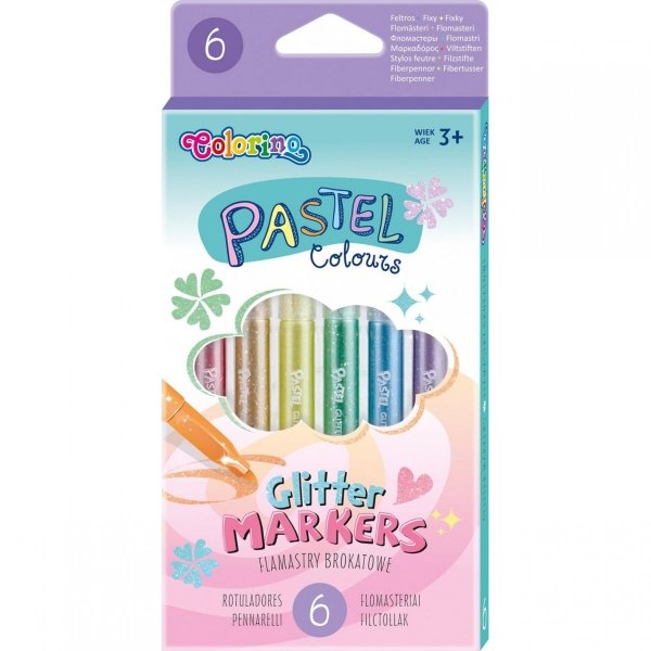Pastelowe Markery Brokatore Flamastry 6 Kol Colorino Mazaki Pisaki [82565PTR]