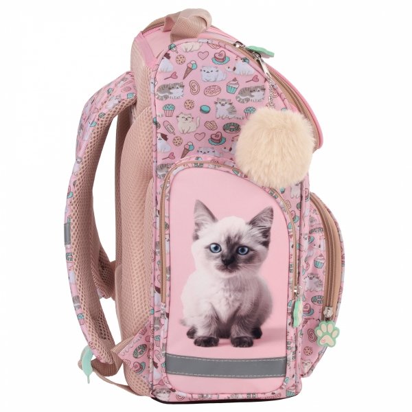 TORNISTER SZKOLNY KOTEK DERFORM RÓŻOWY DLA DZIEWCZYNEK Z KOTKAMI CATS