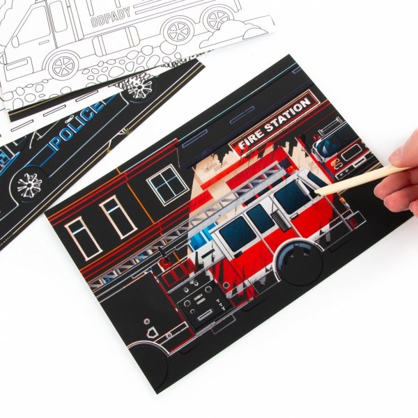 Wydrapywanka Kolorowanka 2w1 zestaw kreatywny Pojazdy Auta Kidea