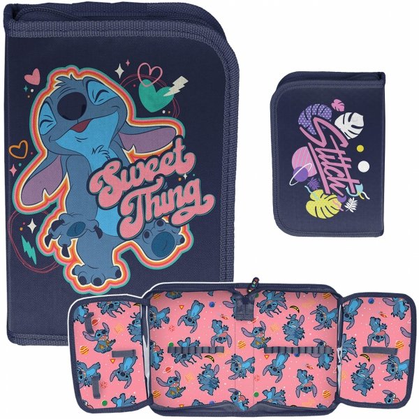 Stitch Jednokomorowy Piórnik do Szkoły Podstawowej dla Dziewczynek Disney