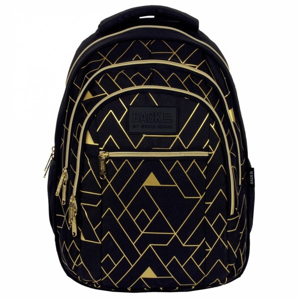 MŁODZIEŻOWY PLECAK BACKUP GEOMETRIC GOLD DZIEWCZĘCY SZKOLNY KOMPLET 2w1