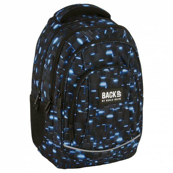 PLECAK BACKUP SZKOLNY MŁODZIEŻOWY DLA CHŁOPAKA 4 kom. BYTEWAVE NIEBIESKI