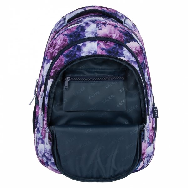 PLECAK MŁODZIEŻOWY BACKUP DZIEWCZĘCY SZKOLNY VIOLET KWIATY 26 l KWIATKI