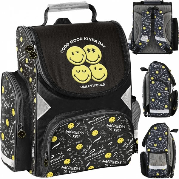 SMILLEY TORNISTER SZKOLNY DO KLAS 1-4 DO PODSTAWÓWKI BUŹKI EMOTKI EMITIKONY