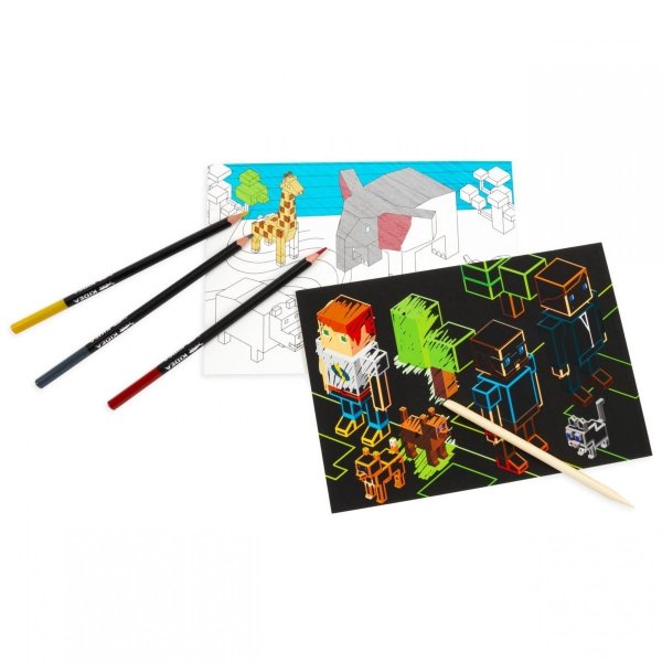 Minecraft Wydrapywanka i Kolorowanka 2w1 Kidea 6 Kartek + Rysik [WKAKA]