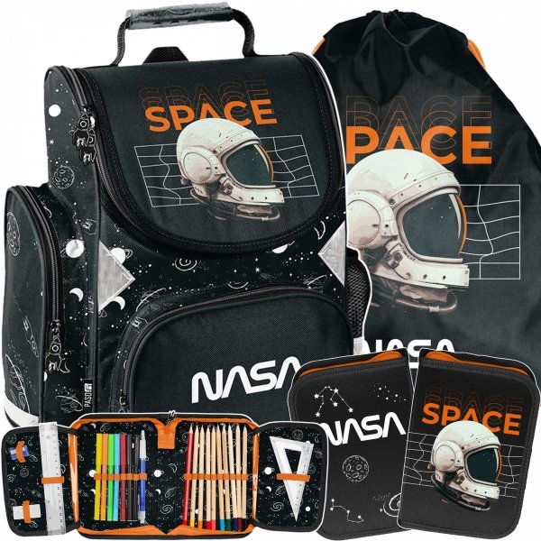 NASA TORNISTER SZKOLNY KOMPLET 3w1 DLA CHŁOPAKÓW DO KLAS 1-4 PODSTAWÓWKI