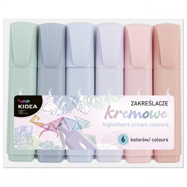 Zakreślacze Kremowe 6 Kolorów Kidea Etui Markery Kidea [ZK6KA]