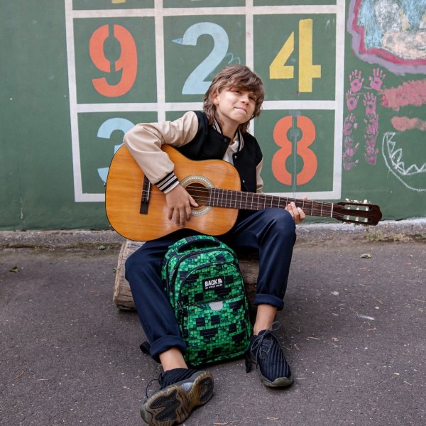 MINECRAFT PLECAK SZKOLNY MŁODZIEŻOWY BACKUP DERFORM KOMPLET 5w1 PIKSELE GRY