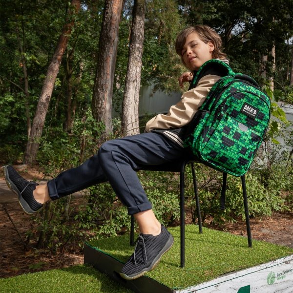 MINECRAFT PLECAK SZKOLNY MŁODZIEŻOWY BACKUP DERFORM KOMPLET 5w1 PIKSELE GRY