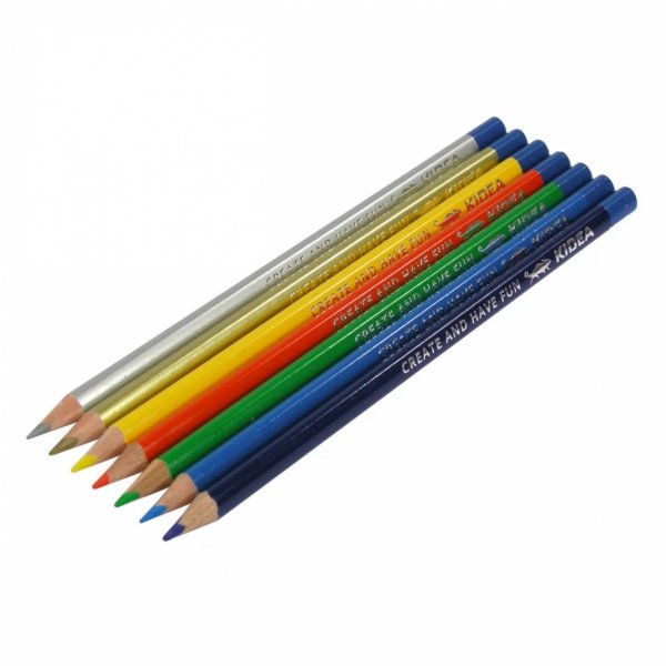 KREDKI TRÓJKĄTNE 12 KOLORÓW KIDEA SZKOLNE OŁÓWKOWE
