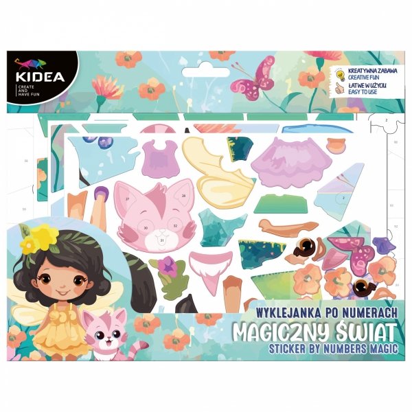 WYKLEJANKA PO NUMERACH ZESTAW KREATYWNY WRÓŻKA KOTEK MAGIC KIDEA