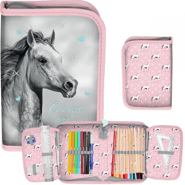 Piórnik Koń z Wyposażeniem Szkolny z Koniem Konie [PP23KO-P001]