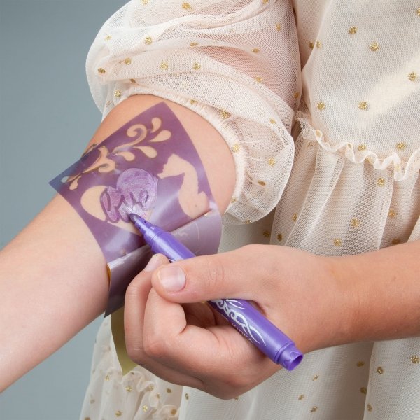 Kidea Markery do Tatuażu 3 kolory z Gotowymi Szablonami brokatowe [MTASKA]