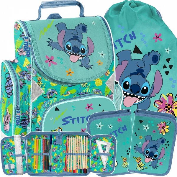 TORNISTER STITCH DO 1 KLASY DLA DZIEWCZYNY ZESTAW 3ele LILO i STITCH