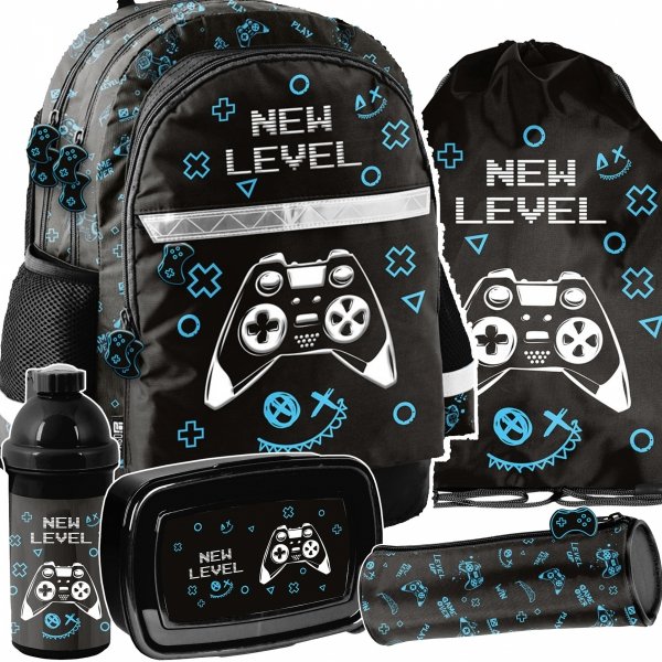 PLECAK GAMEPAD SZKOLNY GAMER DO PODSTAWÓWKI ZESTAW 5el GAMING DLA CHŁOPAKÓW