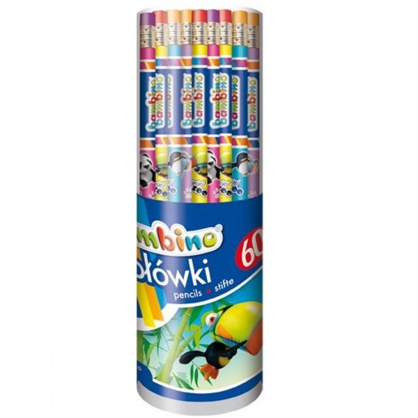 Ołówek HB Bambino Okrągły Szkolny z Gumką Grafitowy [1673]