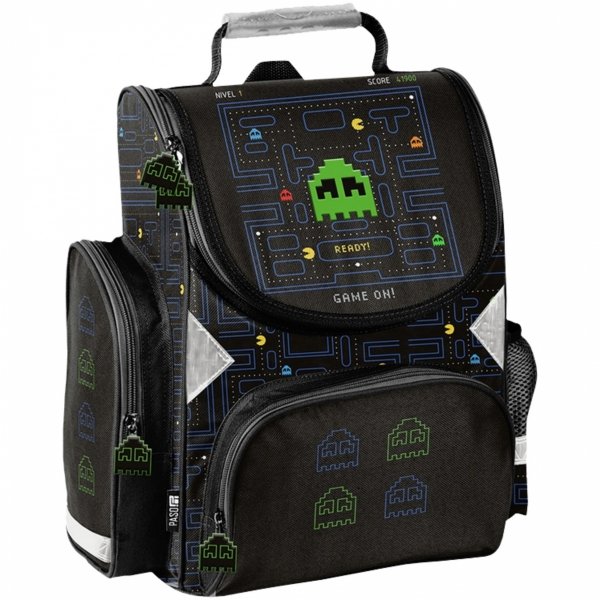 PAC-MAN TORNISTER SZKOLNY KOMPLET 3 ele. GAMING GAMER DLA CHŁOPAKÓW