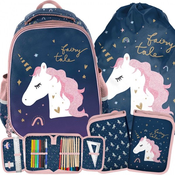 Unicorn Plecak Szkolny Tornister dla Dziewczynek komplet [PP23JN-565]