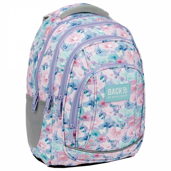 KWIATY BACKUP PLECAK MŁODZIEŻOWY KWIATKI SZKOLNY DZIEWCZĘCY ZESTAW 5w1