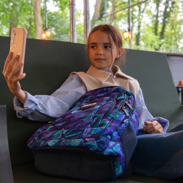 PLECAK BACKUP SZKOLNY MŁODZIEŻOWY DLA DZIEWCZYNY 4 kom. CRYSTAL ZESTAW 3w1