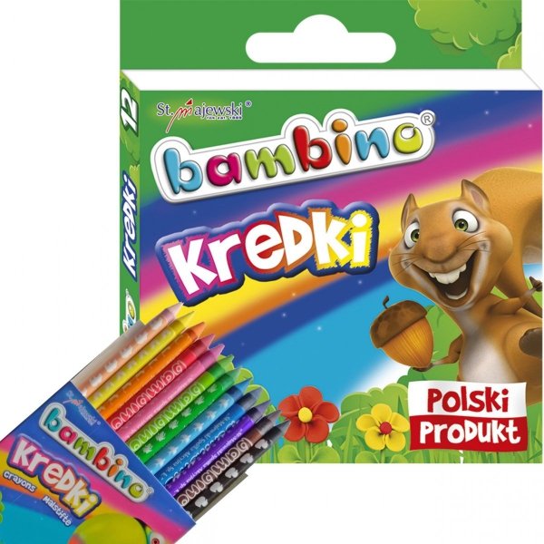 Prawdziwe Kredki Bambino Szkolne 12 Kolorów St.Majewski [000225]