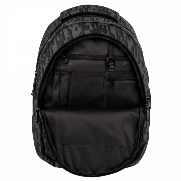 CZARNY PLECAK MŁODZIEŻOWY BACKUP SZKOLNY DERFORM 4 komorowy MODNY STEEL