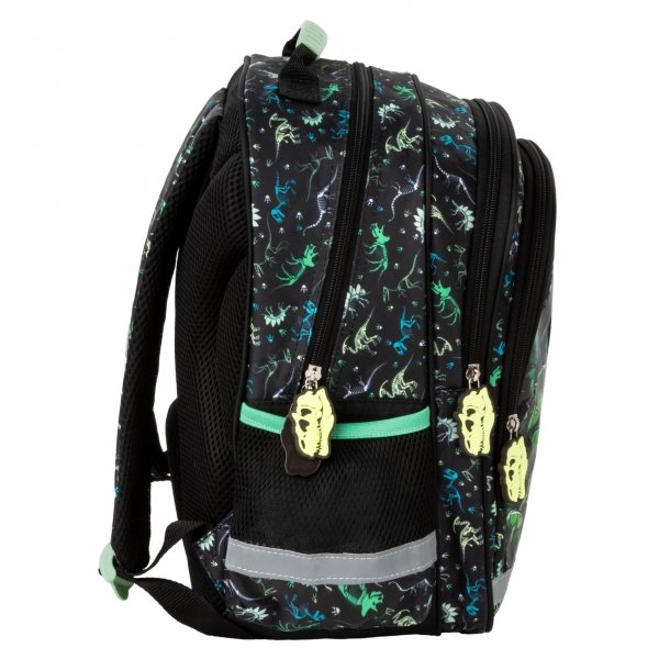 PLECAK DINOZAURY SZKOLNY DO 1 KLASY KOMPLET 5ele TORNISTER TYRANOZAUR T-REX