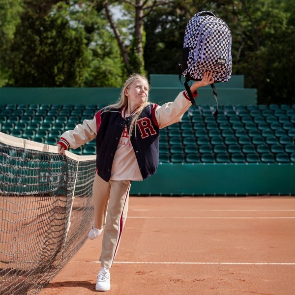PLECAK BACKUP SZKOLNY MŁODZIEŻOWY DLA DZIEWCZYNY SZACHOWNICA FUZZ KRATA