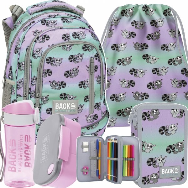 Zestaw Lemury Backup Plecak Szkolny Derform [PLB5R03]