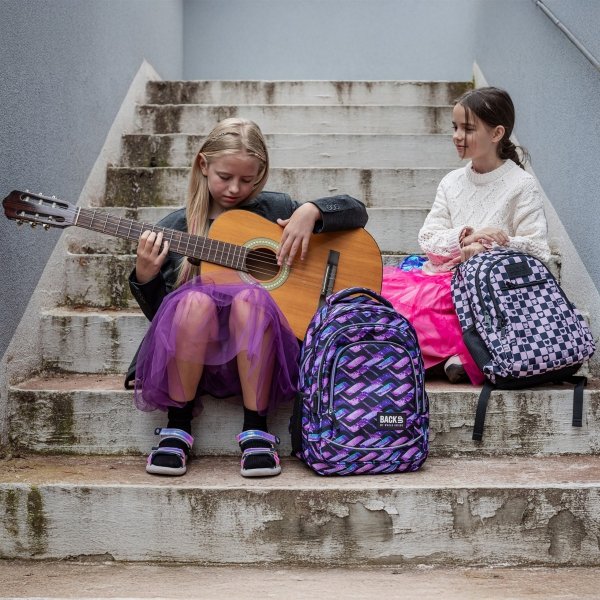 SZACHOWNICA RÓŻOWA PLECAK MŁODZIEŻOWY BACKUP DZIEWCZĘCY SZKOLNY SERCA